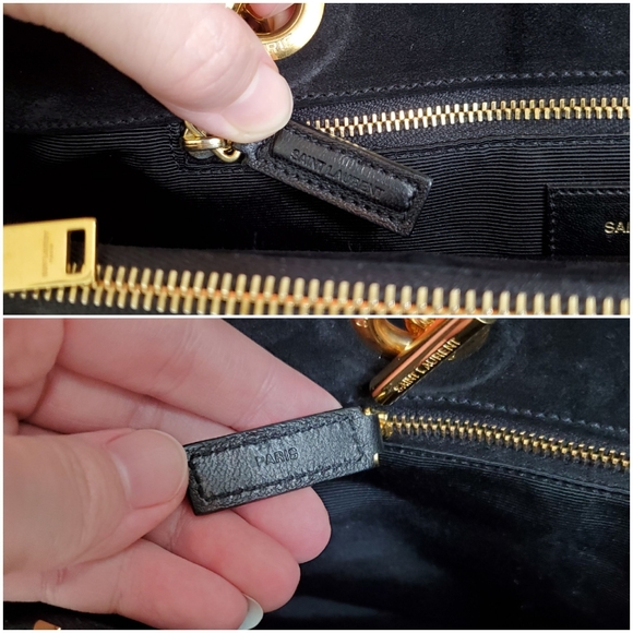 Saint Laurent suede classic tote double chain - Picture 7 of 8